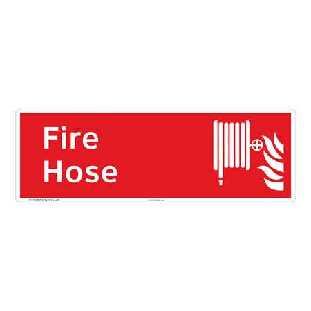 ANSI/ISO Compliant Fire Hose Safety Signs Indoor/Outdoor Flexible Polyester (ZA) 15 X 5